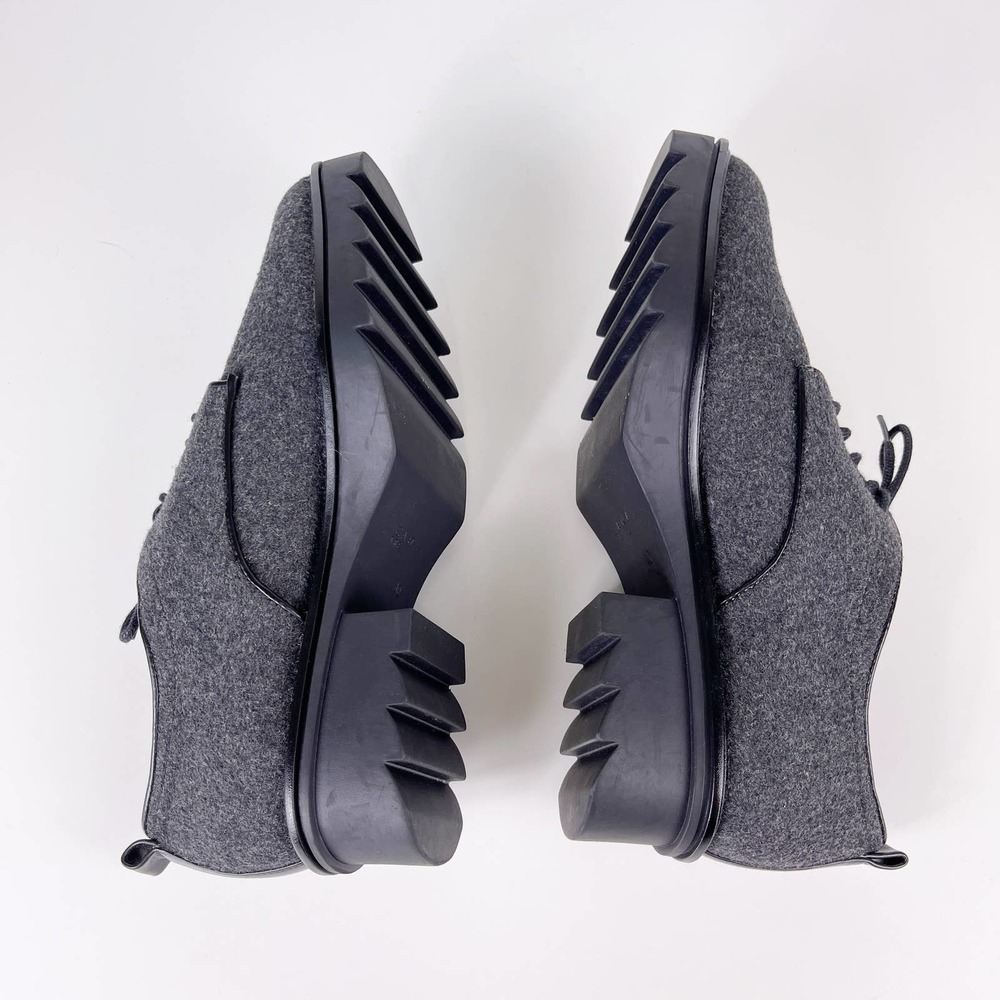 Zara ZRF Wool Felt Blushers With Tracked Soles Lugged Lace Up Oxfords EU 40 US 9 - Picture 5 of 8